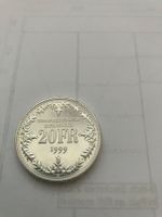 20 Franken Münze 1999 Confederation Helvetica guter Zustand