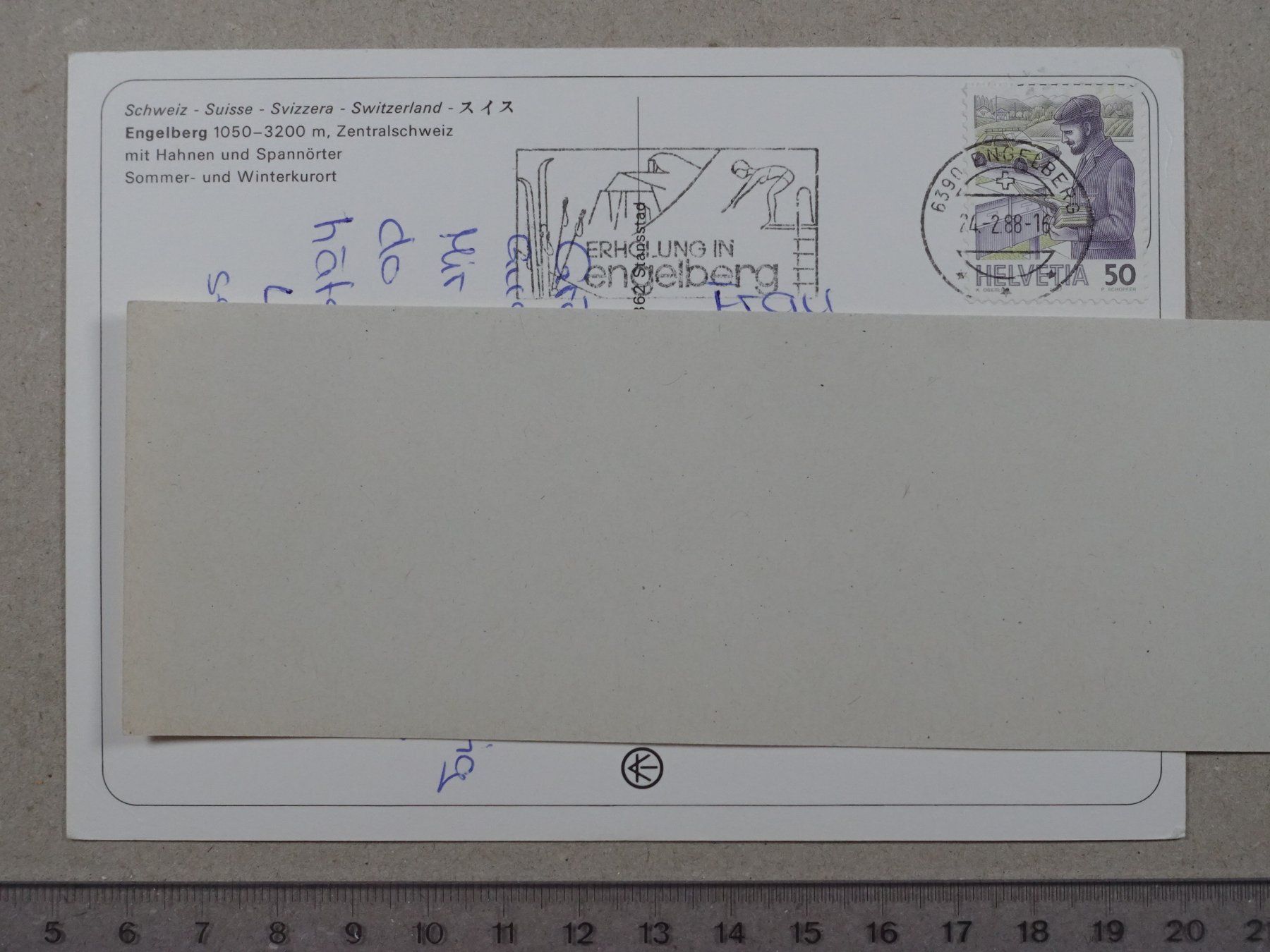 Cartoline postali: Engelberg, 1988 – Usato da Lenzburg venduto da fh1 1