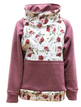 Winter/Fleece Pullover mit Kragen - Rosen 110/116 -NEU