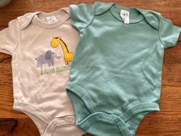 Body-Set-Strampler-Tiere-Bären- Kurzarm-60% Cotton Gr.56-62