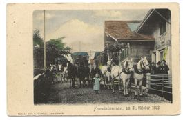 Zweisimmen (BE) Dorfpartie mit Post-Bureau  Postkutsche 1902