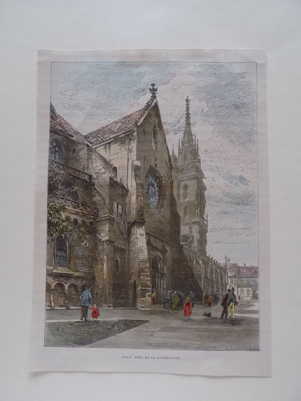Gravures: Basel Kathedrale koloriert – D'occasion à Risch par Rischli15