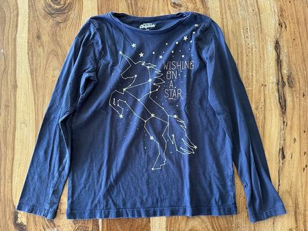 OshKosh Langarmshirt Gr. 152 Blau Einhorn