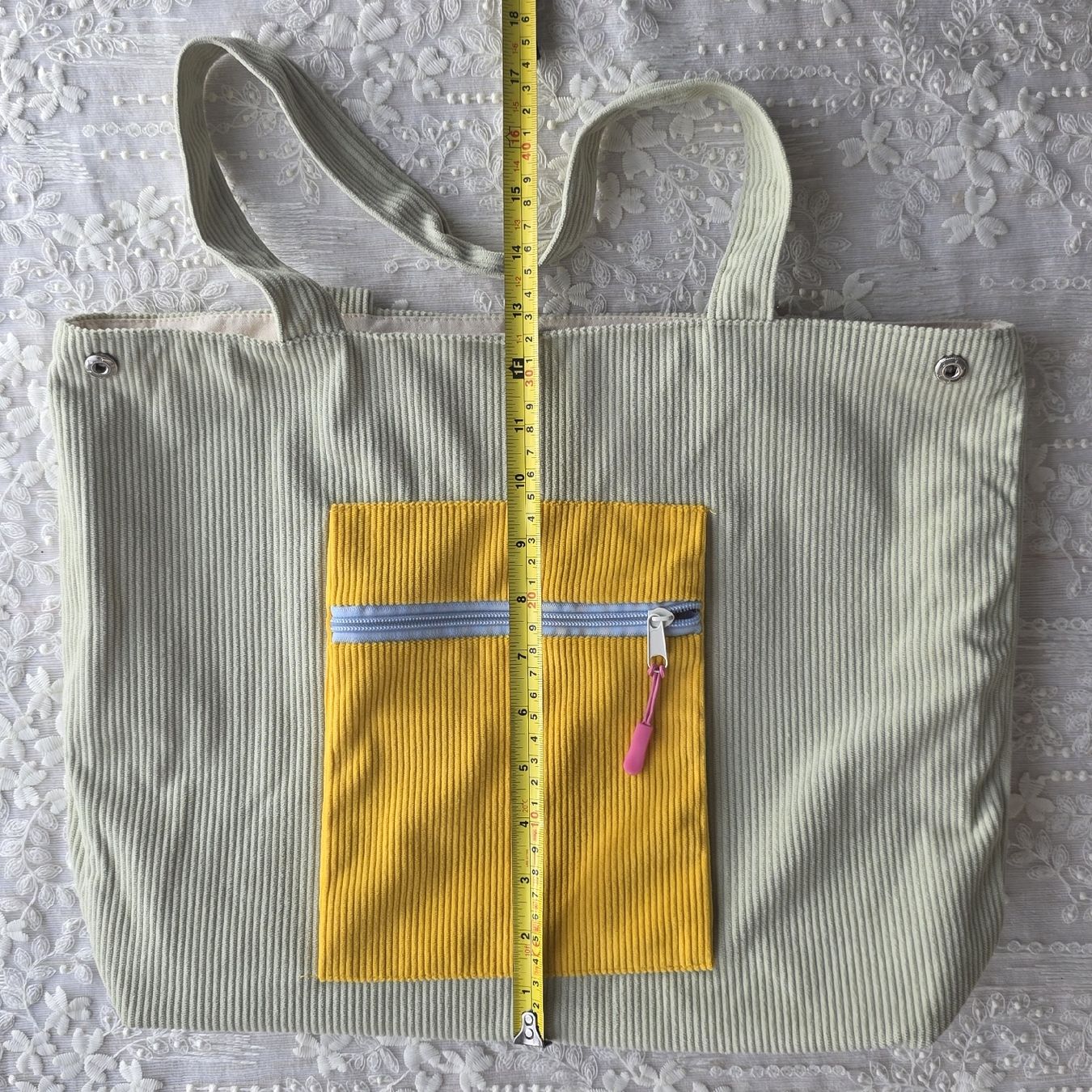 Borse da donna: Cord Shopper Bag mit gelber Tasche – Usato da Rheinsulz venduto da Gilea 5