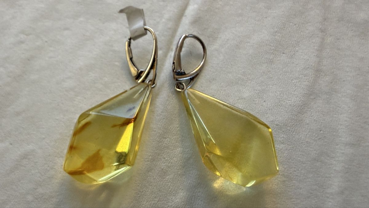 Orecchini pendenti & Orecchini a lobo: Bernstein Ohrringe in Silber, neu! – Nuovo e nell'imballaggio originale da Ebikon venduto da Leonidas2 1