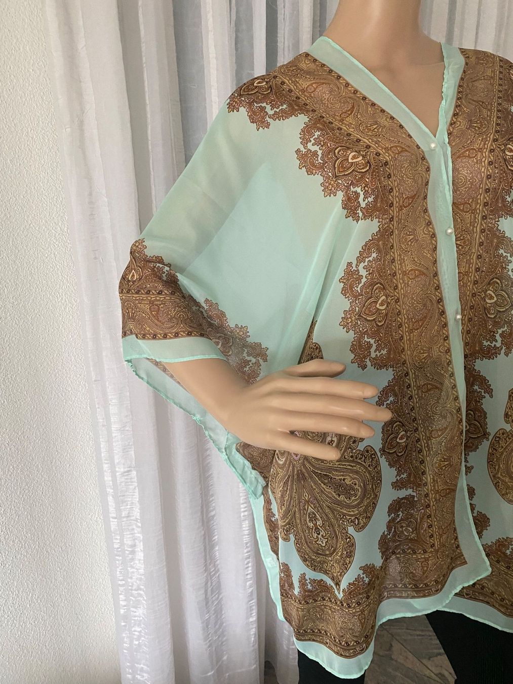 Camicette: stilvolle und edle Bluse/Tunika, türkis, 1 Size – Nuovo e nell'imballaggio originale da Winkel venduto da ferrari2022 2