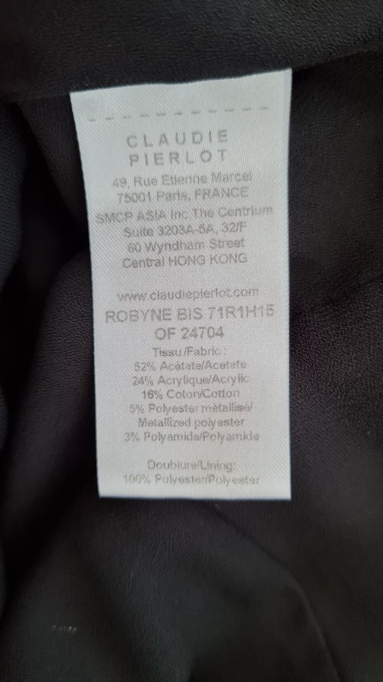 Claudie Pierlot Vestiti: Robe Claudie Pierlot taille 34 noire dorée – Usato da Payerne venduto da wardi11 5