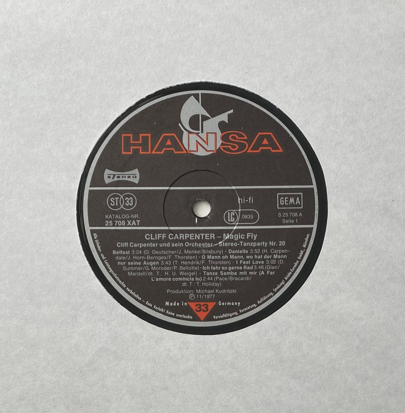 Dischi in vinile: Cliff Carpenter und sein Orchester, Magic Fly – Usato da Flums venduto da Empe1 2