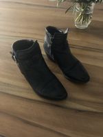 Schwarze Leder-Stiefeletten Gr. 36
