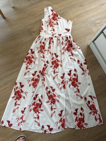 Kleid Sommerkleid Blumenmuster rot weiss Grösse S