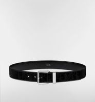 Ceinture Dior en cuir noir boucle argentée taille 90