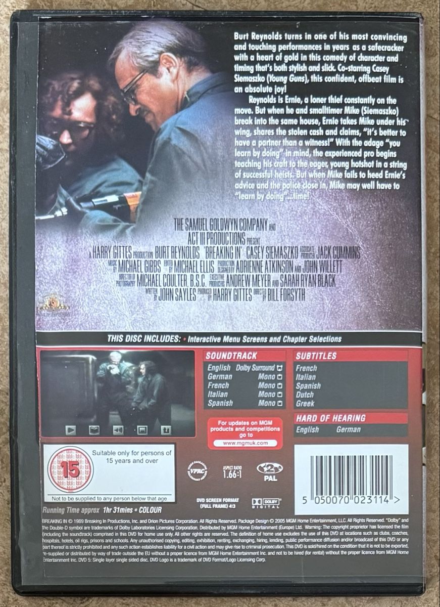 Tutti i DVDs: BREAKING IN – Nuovo (secondo la descrizione) da Dietikon venduto da AndreaSch01 1
