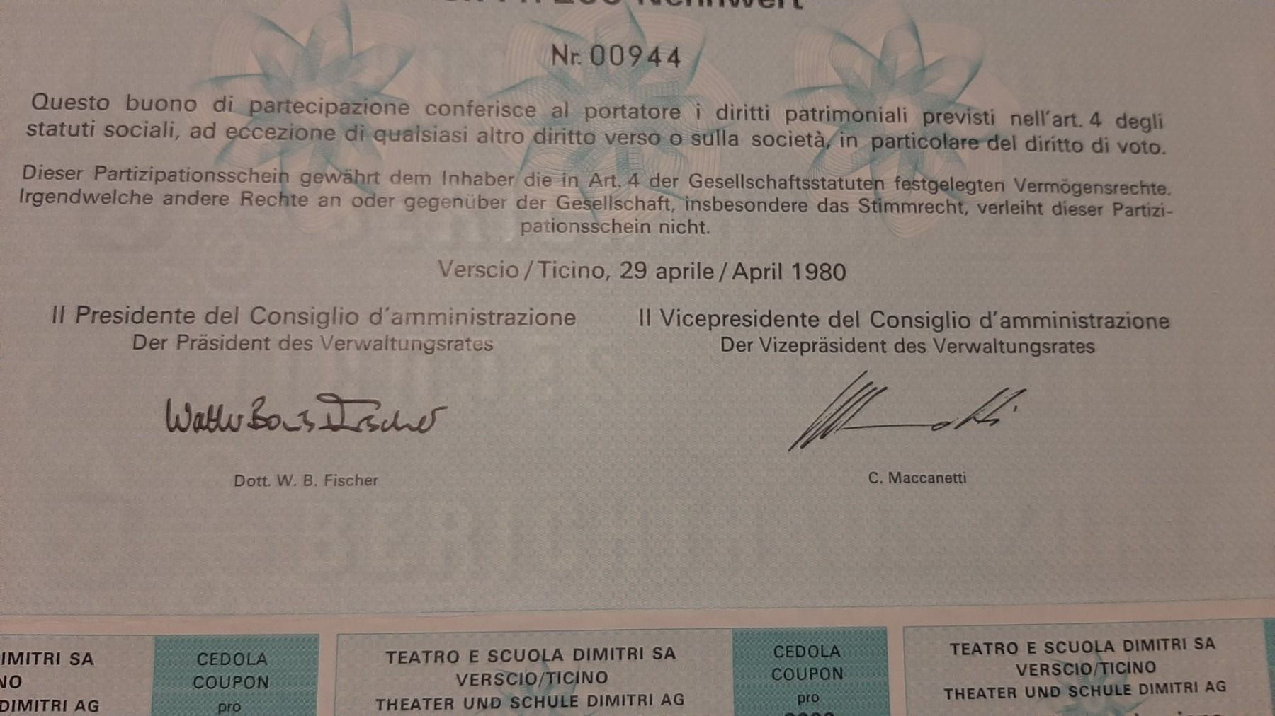Documenti: Teatro e scuola Dimitri SA, Verscio‪ – Nuovo (secondo la descrizione) da Porza venduto da ulletta1 2