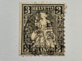 1862, Weisses Papier, ZNr. 29, gestempelt keine Zähne links