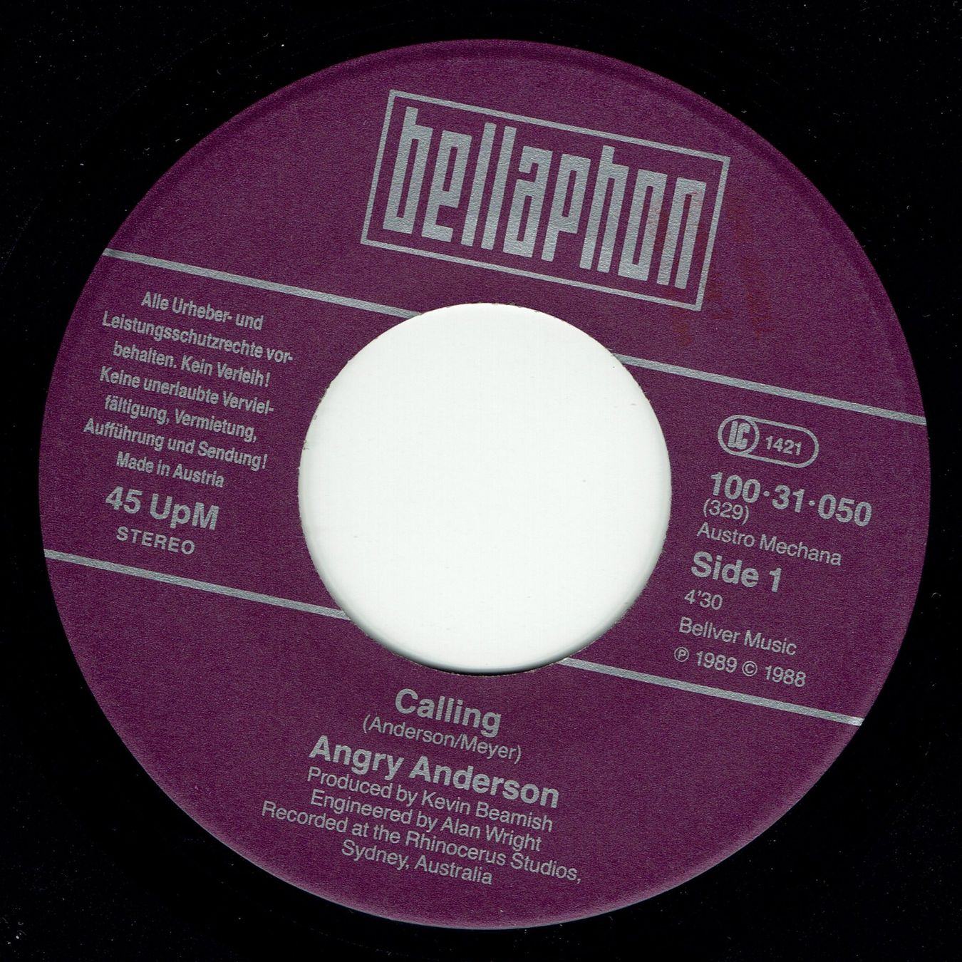 Dischi in vinile: Angry Anderson - Calling, Vinyl Single – Usato da Winterthur venduto da sumpfis 2