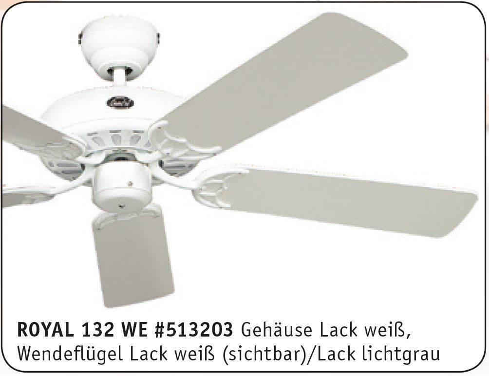 Ventilatori: Deckenventilator Royal 132 WE – Nuovo e nell'imballaggio originale da Zürich venduto da Ventilatoren