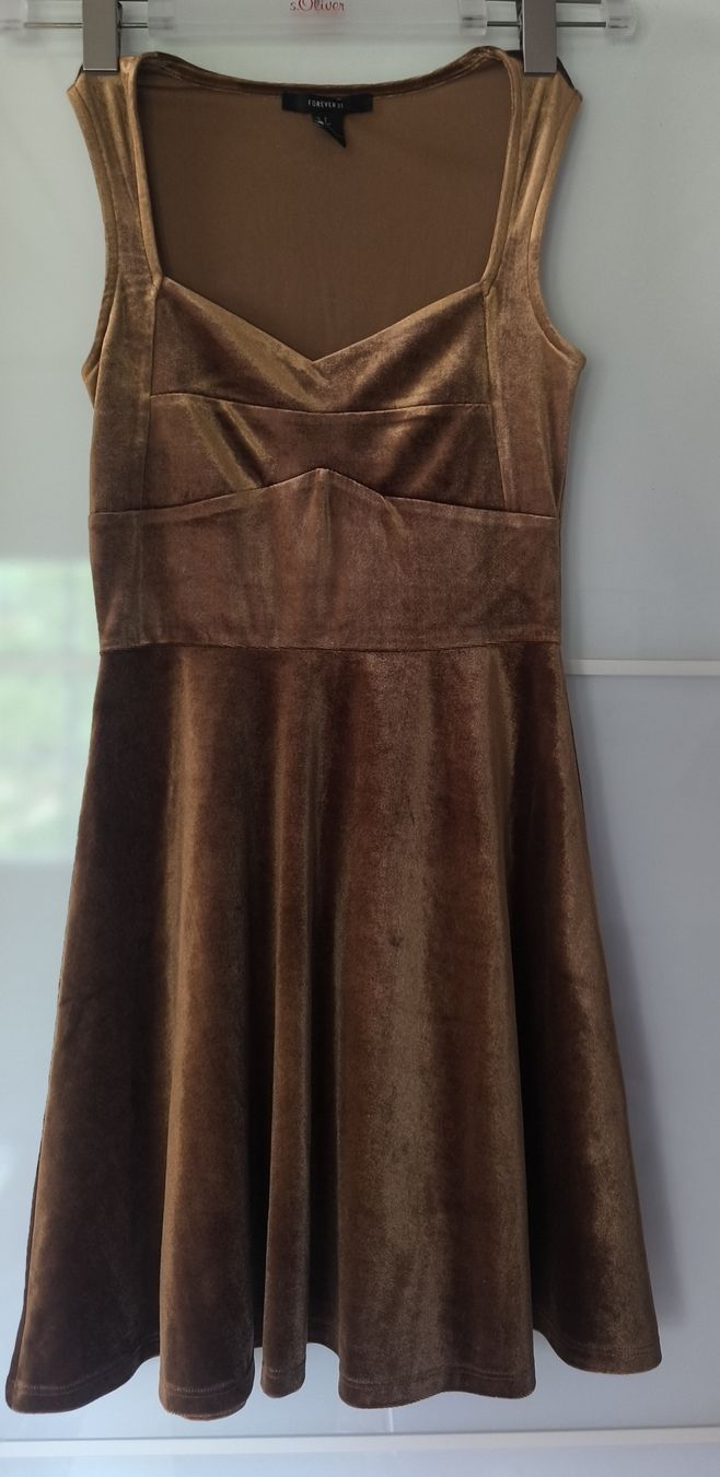 Vestiti: Samtkleid goldbraun Grösse S Forever 21 – Usato da Fischbach LU venduto da BuBri