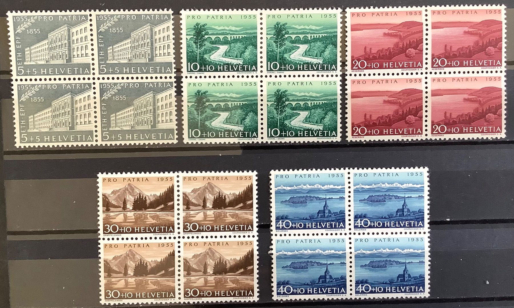 Tutti i francobolli: 1955 - Pro Patria - Viererblock - Postfrisch ** – Nuovo (secondo la descrizione) da Liestal venduto da Pep3