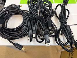 Kabel-Set 7 Stück: 6x DisplayPort, 1xVGA mit 3.5-mm-Klinke