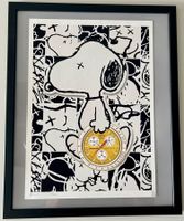 DEATH NYC Pop Art „Snoopy & Moonswatch“, Ltd. x/100 + cadre