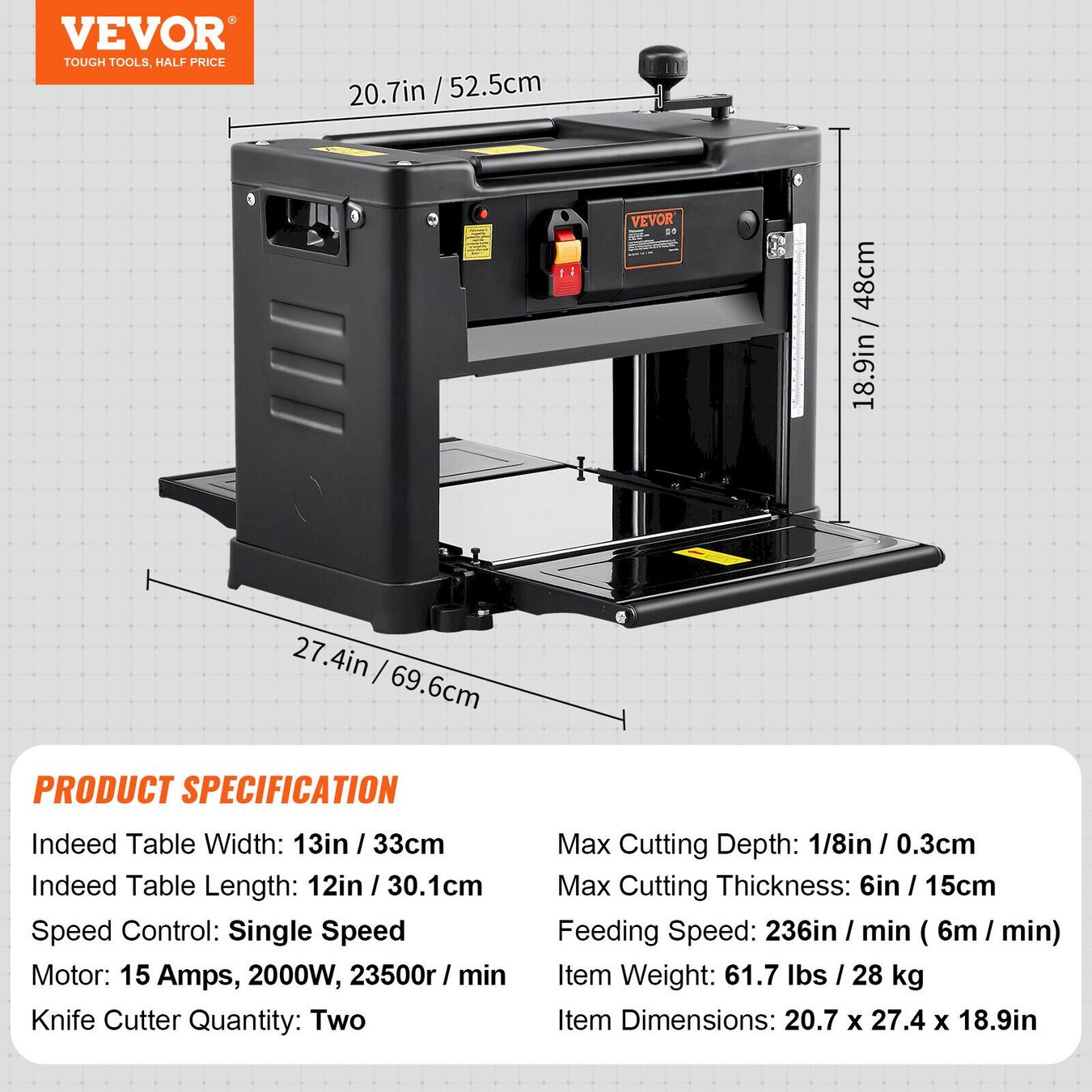 Industria del legno: VEVOR Dickenhobelmaschine 330mm – Nuovo e nell'imballaggio originale da Bottighofen venduto da zaap 3