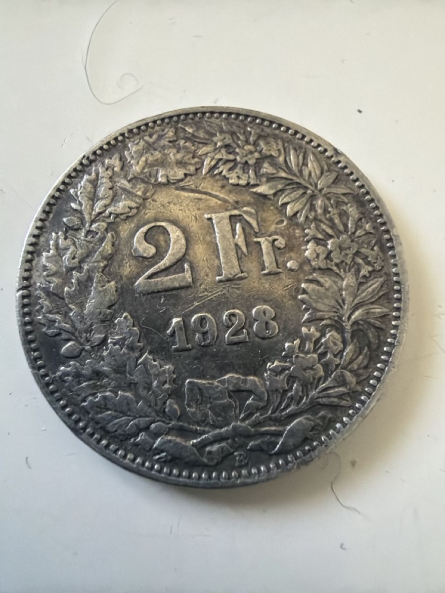 Tutti le monete: 2 Fr. 1928 silber – Usato da Baden venduto da noli.r
