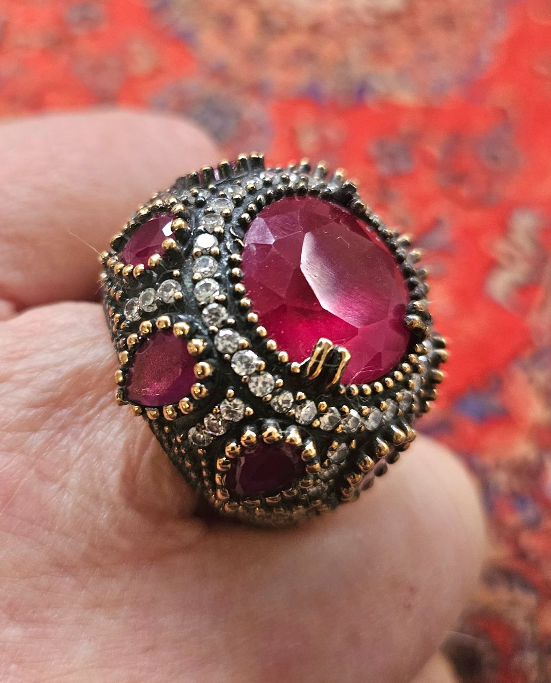 Bagues: Wunderschöner Ring mit Rubin und Zirkonia – Neuf (Voir description) à Zürich par adriben 3