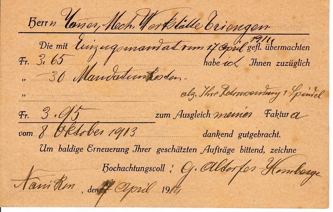 Alle Briefmarken: PK, Nänikon – Gebraucht aus Hochdorf von Ziegel-16 1