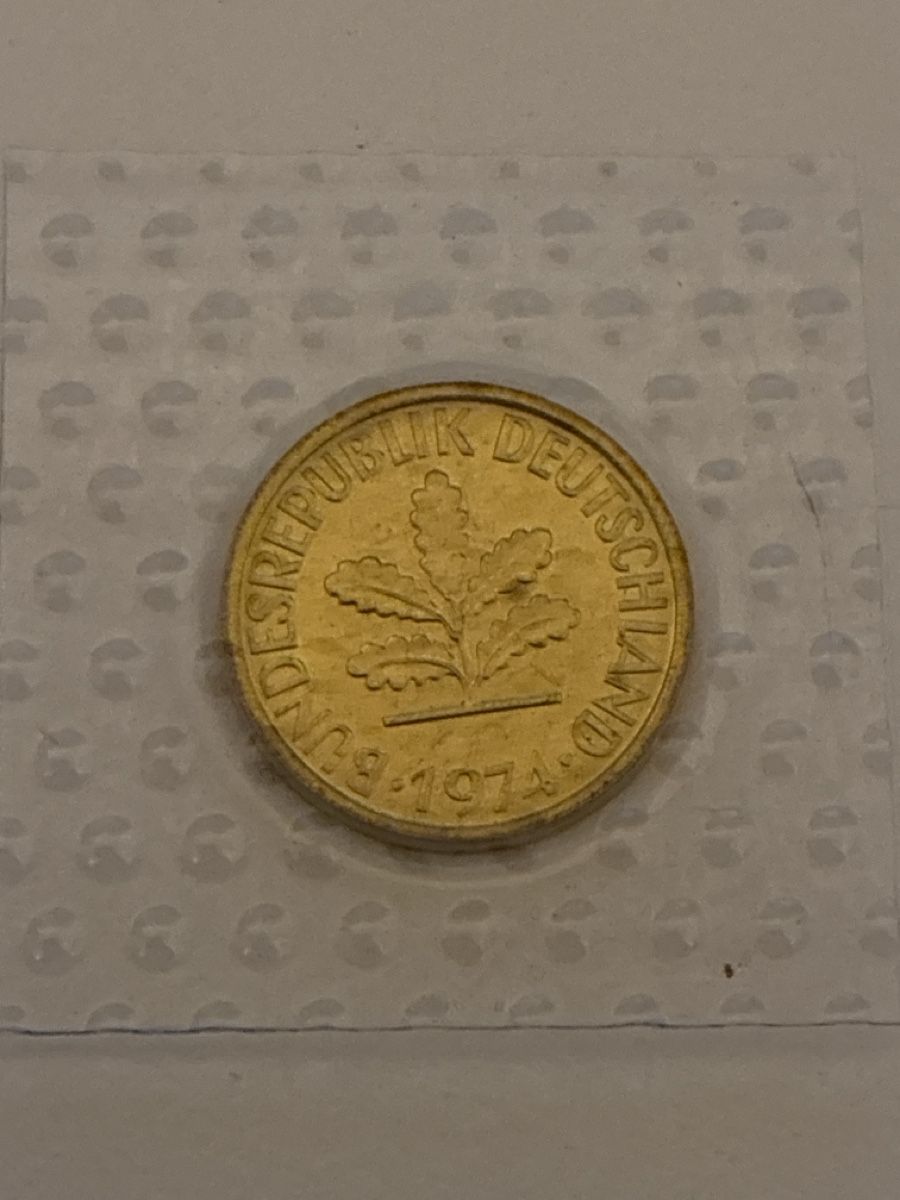 Tutti le monete: Nr. 19: 5 Pfennig, deutsche Mark, 1974 – Usato da Burgdorf venduto da Yakari5165 1