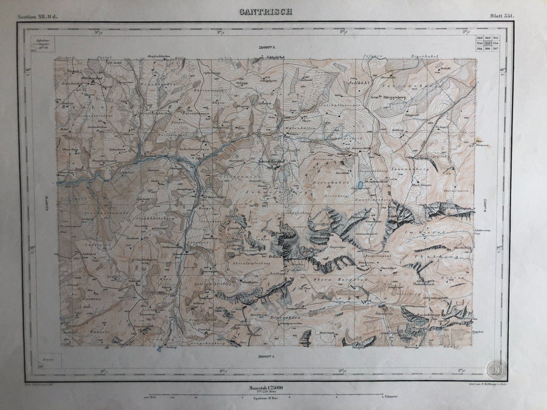 Landkarten & Atlanten: Siegfriedatlas Bl. 351: Gantrisch 1882 – Gebraucht aus Zürich von allp 2