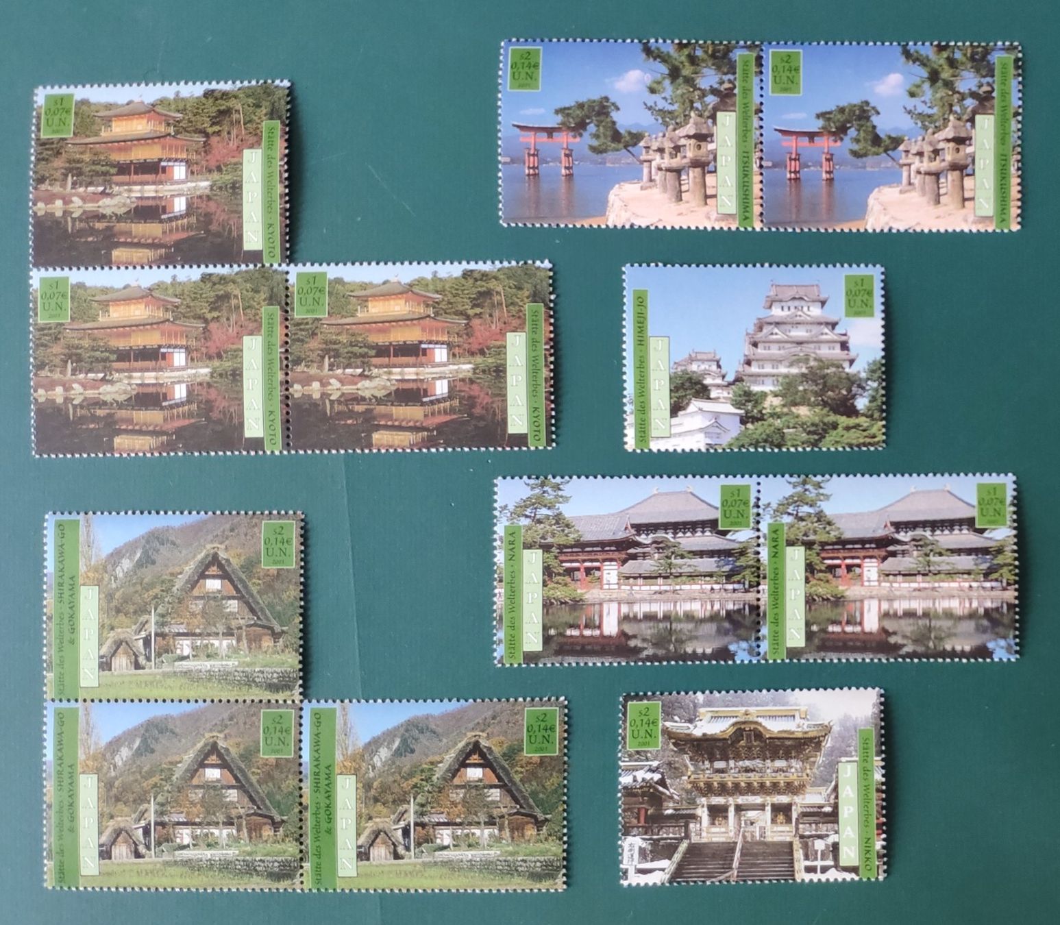 Tutti i francobolli: UNO Japan 2001 Div. ** Marken aus Heft / Couvert / Hefte – Usato da Volketswil venduto da Spacepanda 5