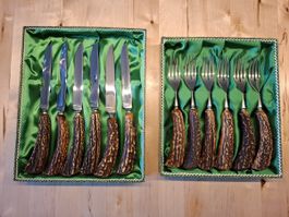 Besteckset mit Hirschhorngriff