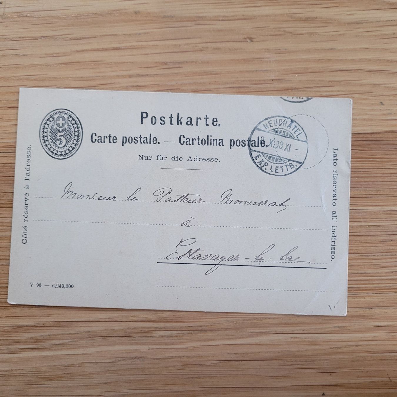 Alle Briefmarken: GS Karte Neuchâtel 1998 – Gebraucht aus Biel/Bienne von Destockweb