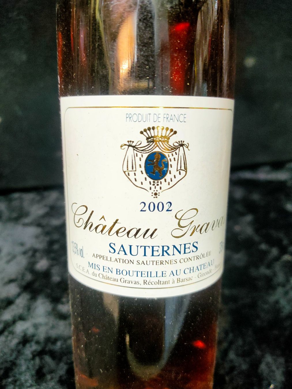 Vino: CHÂTEAU GRAVAS 2002 SAUTERNES – Nuovo (secondo la descrizione) da Genève venduto da Leboucheoreilles 3