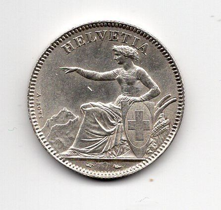 Tutti le monete: (1280) CH, 2 Franken 1850, Superstück, stgl – Usato da Rüthi (Rheintal) venduto da erdnuessli1 1