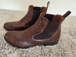 Chelsea Boots Leder braun Brogue Design Grösse 38 gebraucht