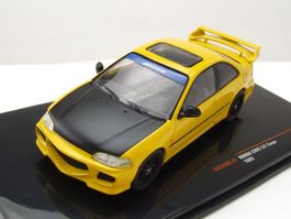 Honda Civic Coupé EJ1 1993-1996 gelb / matt-schwarz     1:43