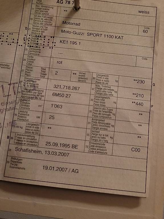 Route: Moto Guzzi Sport 1100 – D'occasion à Stetten AG par 710er.Deckel 4