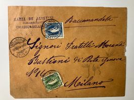 Stehende Helvetia 1894, 25c+50c auf Brief, KP 250.--