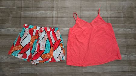 SHEIN │ Top & Shorts │ XL │ Koralle / Bunt