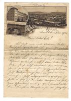 Antiker handschriftlicher Brief Aarau 1905 Schriftstück