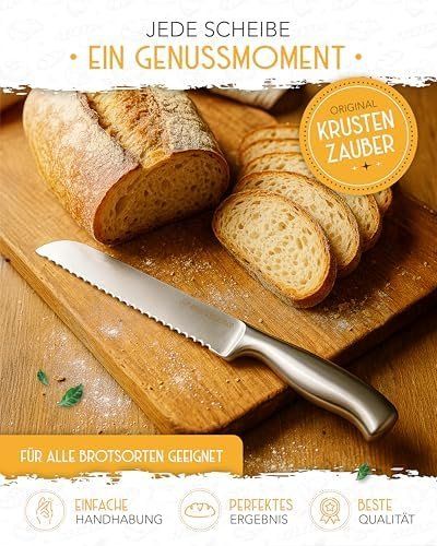 Küchenmesser: KRUSTENZAUBER Scharfes Brotmesser mit Wellenschliff mit – Neu und originalverpackt aus Hundwil von Equiply 2