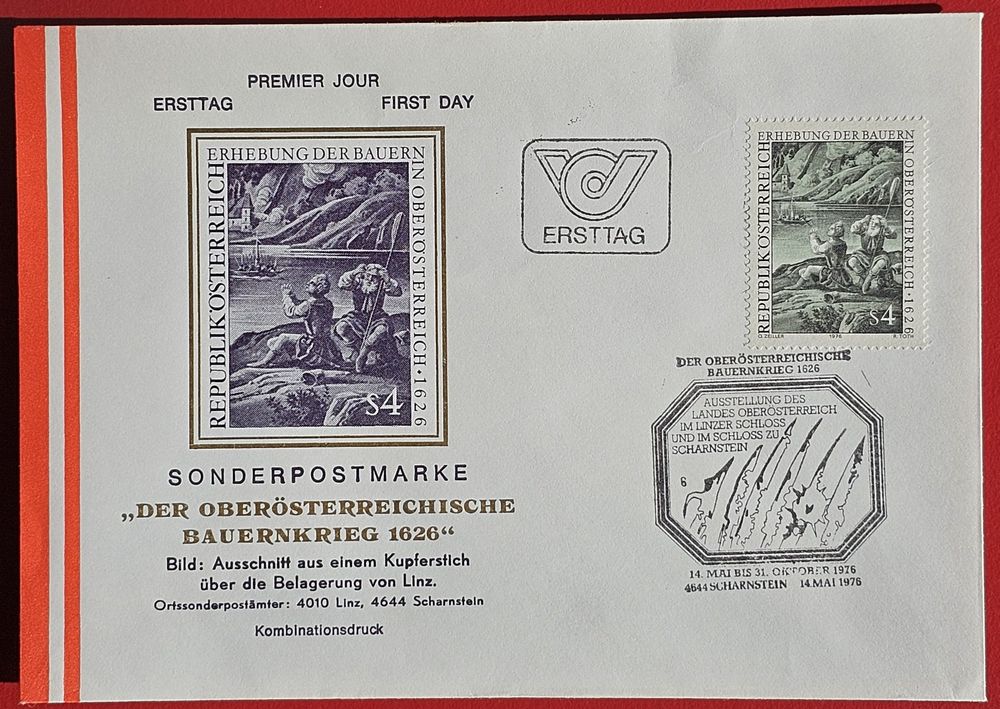 ÖSTERREICH OBERÖSTERREICHISCHE BAUERNKRIEG LINZ 1976 FDC Kaufen auf