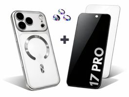 Coque luxe iPhone 17 PRO + 2 glass transparent + privacy