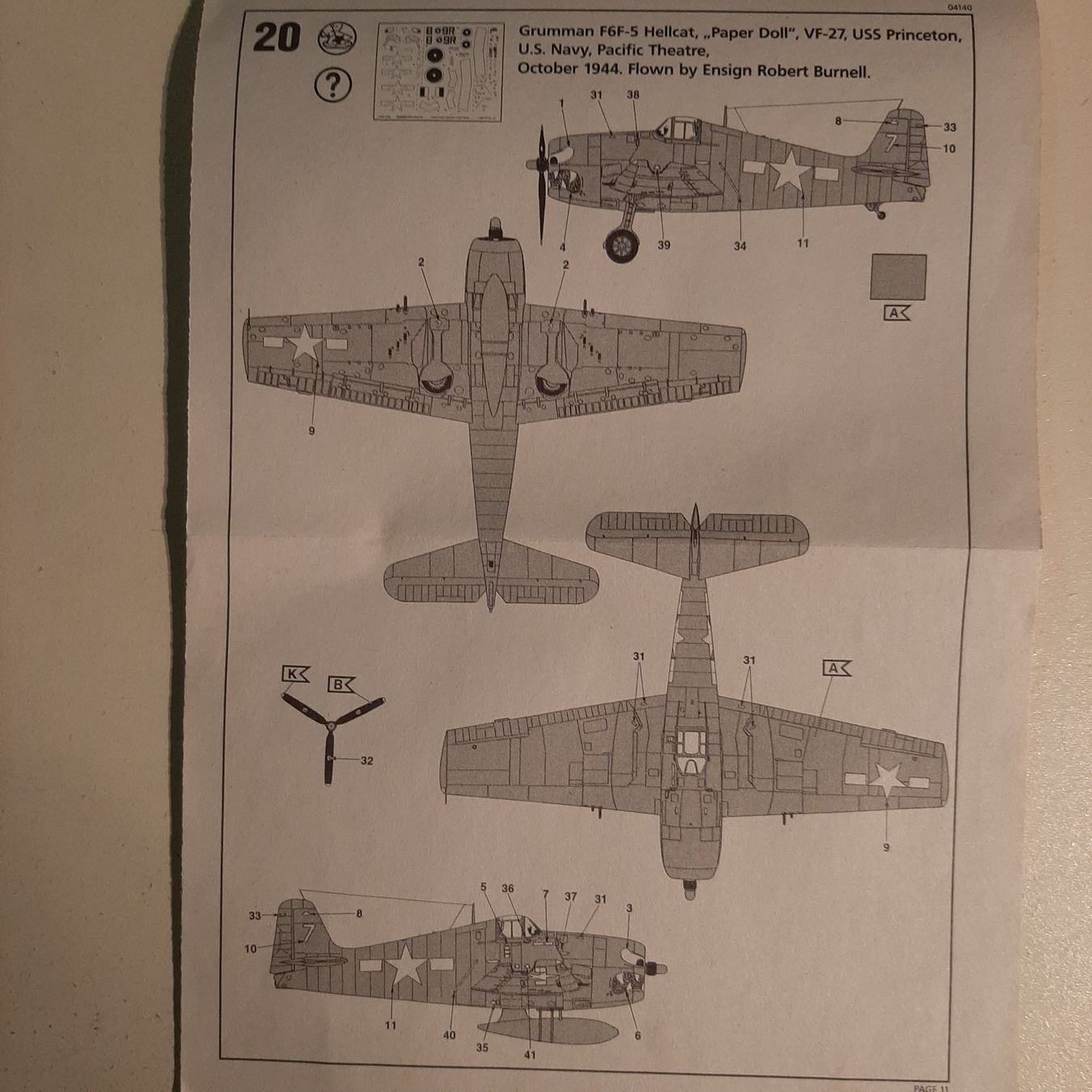 Revell Modellbausätze & Standmodelle: 2158a ... Grumman F6F-5 Hellcat ... Revell 04140 – Gebraucht aus Bonstetten von Benibanny59 2