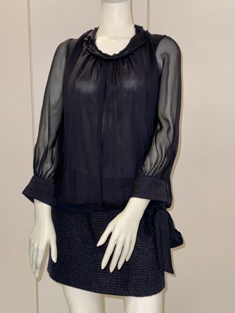 Blouse soirée fine bleu foncé 40