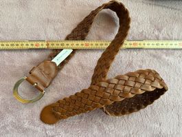 Gürtel Leder braun von Tom Tailor geflochten Gr. 85