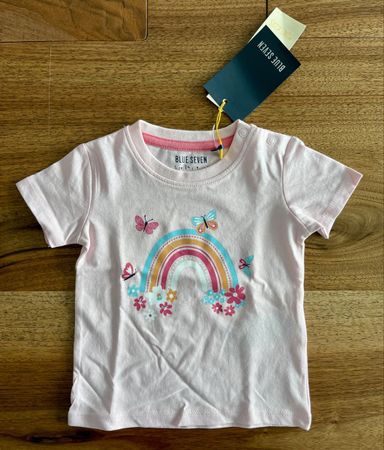 BLUE SEVEN T-Shirt rosa Regenbogen Gr. 74/9-12M NEU!