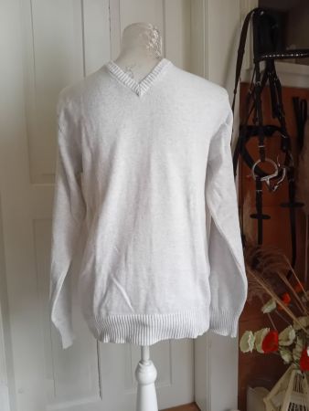 Herrenpullover V-Neck hellgrau Gr. M