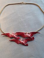 Vintage Email Vogel Collier/Halskette 80er Jahre NEU
